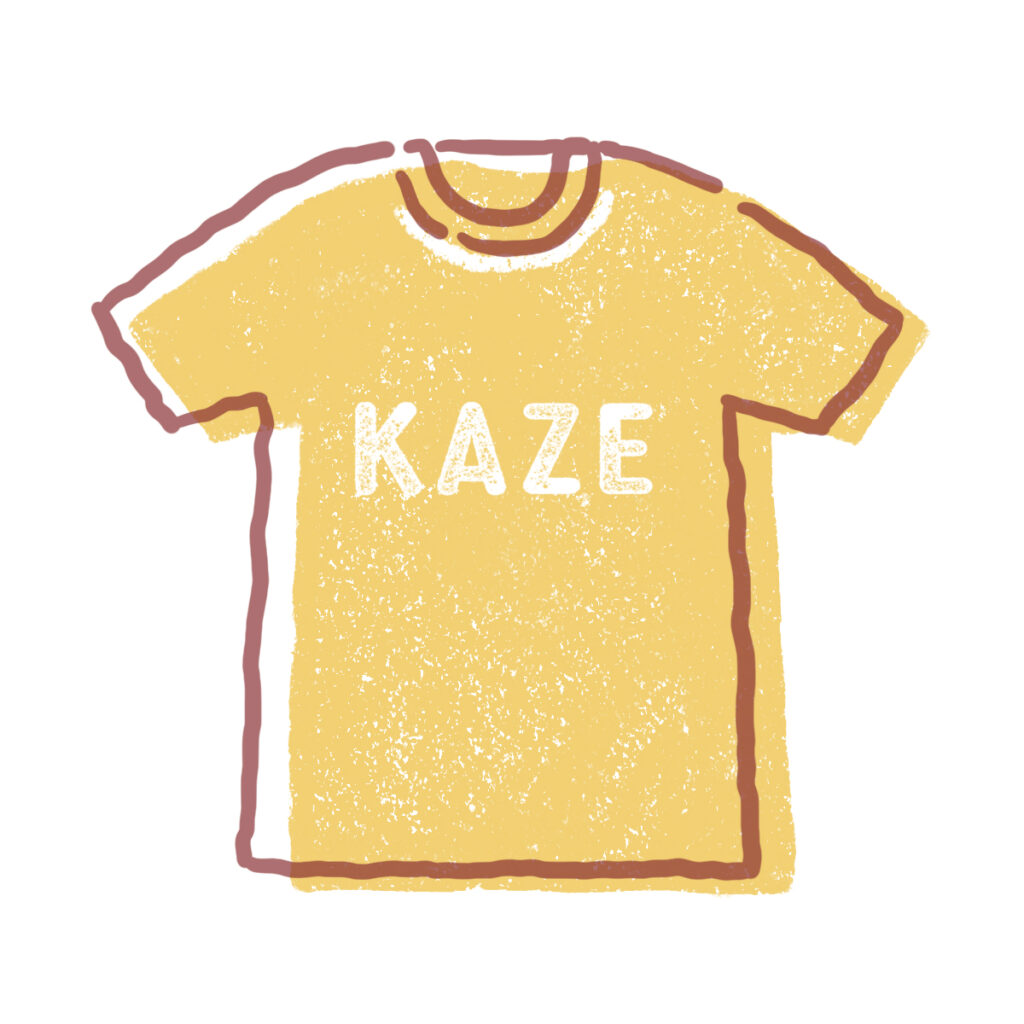 手描きタッチのTシャツイラスト